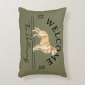 ゴールデンリトリカスタムーバーの家族の名前へようこそ アクセントクッション (正面(垂直))