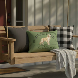 ゴールデンリトリカスタムーバーの家族の名前へようこそ アクセントクッション