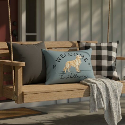 ゴールデンリトリカスタムーバーの家族の名前へようこそ アクセントクッション