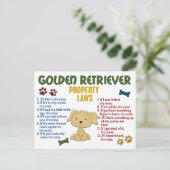 ゴールデンリトリバーのプロパティの法則4 ポストカード (スタンド正面)