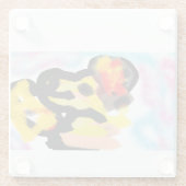 ゴールデンリトリバーカラフル ガラスコースター (裏面)