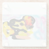 ゴールデンリトリバーカラフル ガラスコースター (裏面)