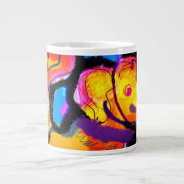 ゴールデンリトリバーカラフル ジャンボコーヒーマグカップ