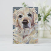 ゴールデンリトリバー色彩の鮮やかバーハンドオンキャンバス サンキューカード (スタンド正面)