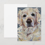 ゴールデンリトリバー色彩の鮮やかバーハンドオンキャンバス サンキューカード (正面/裏面)