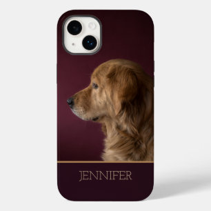 ゴールデンリトリパーソナライズされたバー名 犬 Case-Mate iPhone 14 PLUSケース