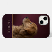 ゴールデンリトリパーソナライズされたバー名 |犬 Case-Mate iPhoneケース (裏面 (横))