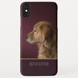 ゴールデンリトリパーソナライズされたバー名  犬 iPhone XS MAXケース
