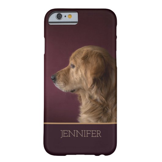 ゴールデンリトリパーソナライズされたバー名 |犬 Case-Mate iPhoneケース (裏面)