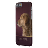 ゴールデンリトリパーソナライズされたバー名 |犬 Case-Mate iPhoneケース (裏面左)