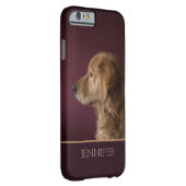 ゴールデンリトリパーソナライズされたバー名 |犬 Case-Mate iPhoneケース (裏面/右)