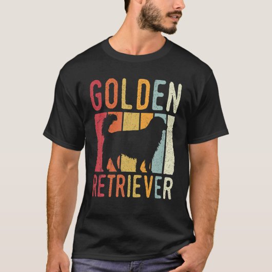 ゴールデンリトリーバヴィンテージレトロ Tシャツ (正面)