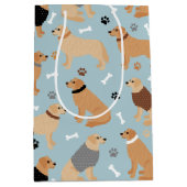 ゴールデンリトリーバーの骨と前足 ミディアムペーパーバッグ (正面)