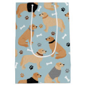 ゴールデンリトリーバーの骨と前足 ミディアムペーパーバッグ (裏面)