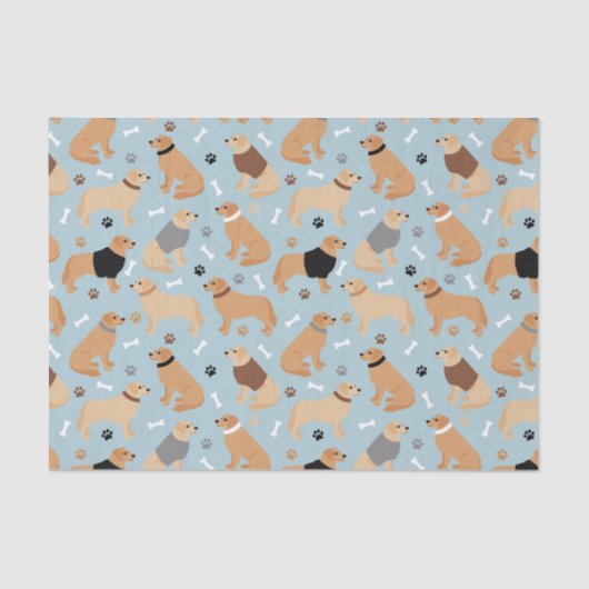 ゴールデンリトリーバーの骨と前足 薄葉紙 (正面)