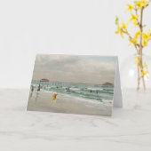 ゴールデンリトリーバーアットザビーチ カード (黄色い花)
