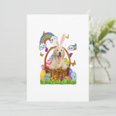 ゴールデンリトリーバーイースターおもしろいエッグスかわいい犬 案内状 (スタンド正面)