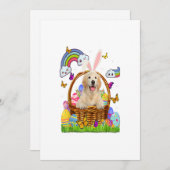 ゴールデンリトリーバーイースターおもしろいエッグスかわいい犬 案内状 (正面/裏面)