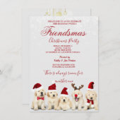 ゴールデンリトリーバークリスマスパーティの招待状 招待状 (正面/裏面)