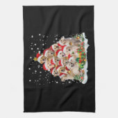 ゴールデンリトリーバークリスマスプレミアム キッチンタオル (縦)