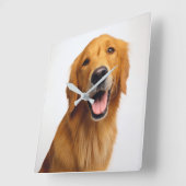 ゴールデンリトリーバースマイル スクエア壁時計 (傾斜)