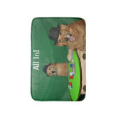 ゴールデンリトリーバートランプのポーカーパップス バスマット (正面縦)