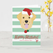 ゴールデンリトリーバードッグハッピーホリデーズクリスマス カード (黄色い花)