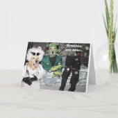 ゴールデンリトリーバーフランケンシュタインラボハロウィーン カード (正面)