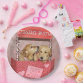 ゴールデンリトリーバーブキスをするース ペーパープレート (パーティー)