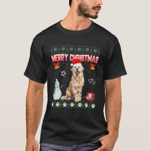 ゴールデンリトリーバーブリークリスマスズセータークリスマスライト Tシャツ