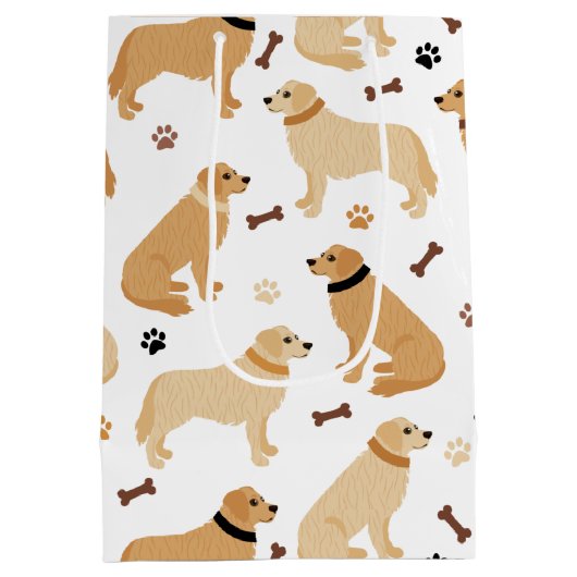 ゴールデンリトリーバーボーンズアンドポーズメディア抱き枕 ミディアムペーパーバッグ (裏面)