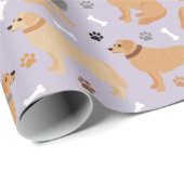 ゴールデンリトリーバーボーンズアンドポーズラッピング紙 ラッピングペーパー (ロールコーナー)