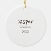 ゴールデンリトリーバーポートレートパーソナライズされた セラミックオーナメント (裏面)