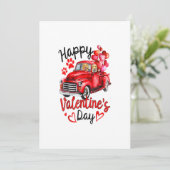 ゴールデンリトリーバーレッドトラックカップル，ハッピーバレンタイン 案内状 (スタンド正面)