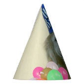 ゴールデンリトリーバー犬とバルーン誕生日 パーティーハット (左)