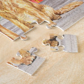 ゴールデンリトリーバー犬好き水彩クリスマス    ジグソーパズル (側面)