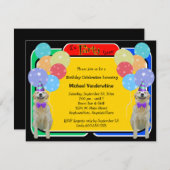 ゴールデンリトリーバー誕生日バーカー 招待状 (正面/裏面)