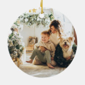 ゴールデンリトリーブクリスマス付きフロントドア セラミックオーナメント (裏面)