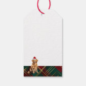 ゴールデンリトリーブクリスマス付きホリデープレイド ギフトタグ (裏面)