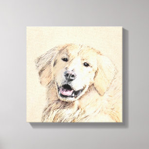 ゴールデンリトリ絵画ーバーズ – かわいいオリジナルのドッグアート キャンバスプリント