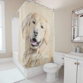 ゴールデンリトリ絵画ーバーズ – かわいいオリジナルのドッグアート シャワーカーテン (インサイチュ)