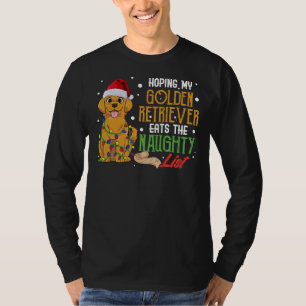 ゴールデンリトリ食べーバいけなリストのクリスマス犬 Tシャツ