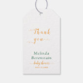 ゴールデンリトルかわいこちゃんオレンジベビーシャワー ギフトタグ (裏面)