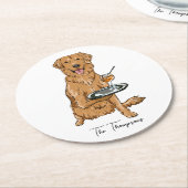 ゴールデンリト結婚リーバー ラウンドペーパーコースター (アングル)