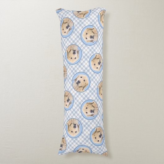 ゴールデンリト絵を描リーバーのかわいいオリジナルドッグアート ボディピロー (正面縦)