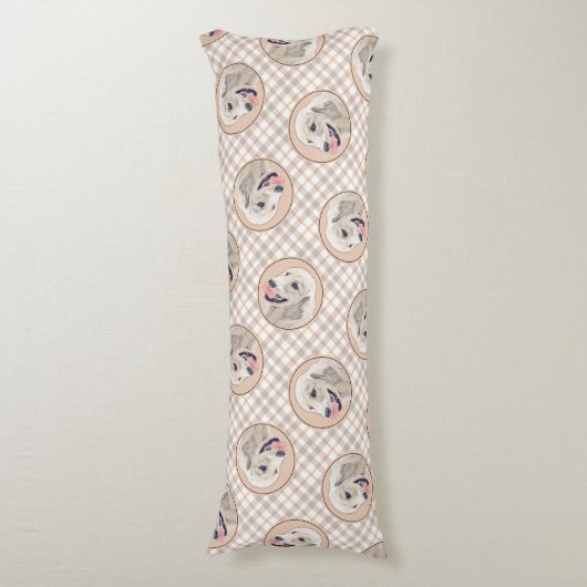 ゴールデンリト絵を描リーバーのかわいいオリジナルドッグアート ボディピロー (正面縦)