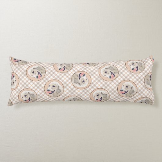 ゴールデンリト絵を描リーバーのかわいいオリジナルドッグアート ボディピロー (正面)