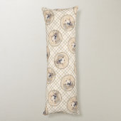 ゴールデンリト絵を描リーバーのかわいいオリジナルドッグアート ボディピロー (裏面 (縦))