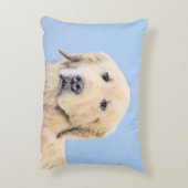 ゴールデンリト絵画リーバーの可愛いオリジナルドッグアート アクセントクッション (裏面(縦))