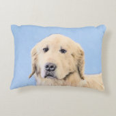 ゴールデンリト絵画リーバーの可愛いオリジナルドッグアート アクセントクッション (裏面)